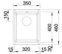 Blanco 515454 Subline 320-U Unterbaubecken SILGRANIT PuraDur Seidengrau