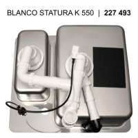 BLANCO 514845 STATURA K 550-U, Edelstahl Seidenglanz, mit Ablauffernbedienung, mit Zubehör, Becken rechts, 600 mm Untermaß