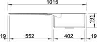 BLANCO 516155 CLARON 400/550-T-IF, Edelstahl Seidenglanz, ohne Ablauffernbedienung, Hauptbecken links, 60 cm Untermaß