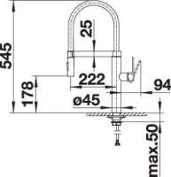 BLANCO 517598 CULINA-S, Messing galvanisch, Edelstahl finish, Hochdruck