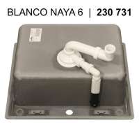 BLANCO 519638 NAYA 6, SILGRANIT, anthrazit, ohne Ablauffernbedienung, keine Beckenlage, 600 mm Untermaß