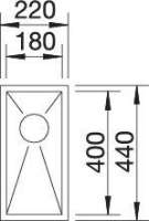 BLANCO 521567 ZEROX 180-U, Edelstahl Seidenglanz, ohne Ablauffernbedienung, keine Beckenlage, 300 mm Untermaß