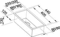 BLANCO 521567 ZEROX 180-U, Edelstahl Seidenglanz, ohne Ablauffernbedienung, keine Beckenlage, 300 mm Untermaß