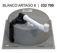 BLANCO 521762 ARTAGO 6, SILGRANIT, jasmin, ohne Ablauffernbedienung, reversibel, 600 mm Untermaß
