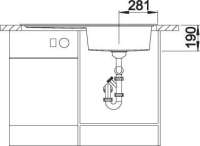 BLANCO 523977 ZENAR XL 6 S SILGRANIT PerlgrauBecken links, 600 mm Untermaß