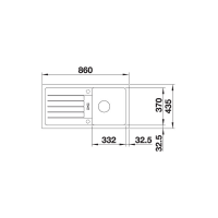 BLANCO 524229 FAVUM 45 S SILGRANIT Weiß ohne Ablauffernbedienung Reversibel, 450 mm Untermaß
