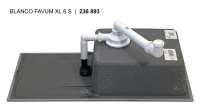 BLANCO 524235 FAVUM XL 6 S, SILGRANIT, weiß, ohne Ablauffernbedienung, reversibel, 600 mm Untermaß