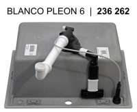 BLANCO 525954 PLEON 6, SILGRANIT, schwarz, mit Ablauffernbedienung, keine Beckenlage, 600 mm Untermaß