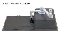 BLANCO 526081 FAVUM 45 S, SILGRANIT, schwarz, ohne Ablauffernbedienung, reversibel, 450 mm Untermaß