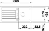BLANCO 526081 FAVUM 45 S, SILGRANIT, schwarz, ohne Ablauffernbedienung, reversibel, 450 mm Untermaß