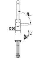 BLANCO 526180 LANORA-S-F, Edelstahl massiv, Edelstahl gebürstet, Hochdruck