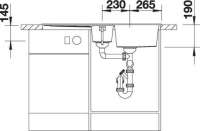 BLANCO 527299 METRA 6 S, SILGRANIT, vulkangrau, mit Ablauffernbedienung, mit Zubehör, reversibel, 600 mm Untermaß