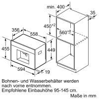 BOSCH CTL836EC6 Serie 8 Einbau-Kaffeevollautomat Schwarz