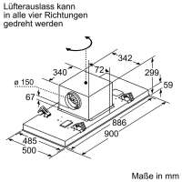 Siemens LR97CAQ50 iQ500 Deckenlüfter 90 cm Edelstahl