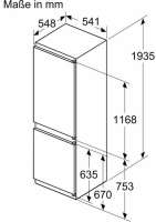 NEFF KI7961SE0 N 30 Einbau Kühl-Gefrierkombination mit Gefrierfach unten 193.5 x 54.1 cm Schleppscharnier