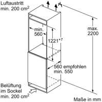 BOSCH KIL425SE0 Serie 2 Einbau-Kühlschrank mit Gefrierfach 122.5 x 56 cm Schleppscharnier