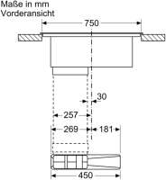 NEFF V58NHQ4L0 N 70 Induktionskochfeld mit Dunstabzug 80 cm Rahmenlos aufliegend