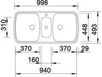 BLANCO 502081 MULTI/2, Edelstahl Seidenglanz