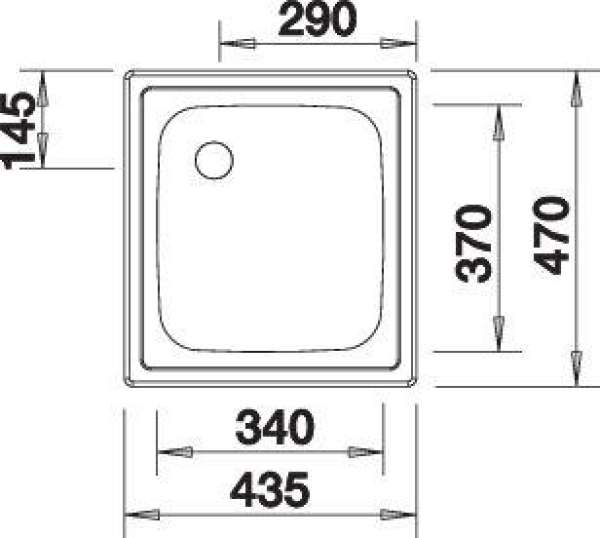 Blanco 501065 TOP EE 4 x 4, Edelstahl Naturfinish, ohne Ablaufgarnitur, keine Beckenlage, 450 mm Untermaß