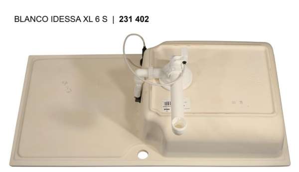 BLANCO 520311 IDESSA XL 6 S, Keramik, vanilla, mit Ablauffernbedienung, reversibel, 600 mm Untermaß