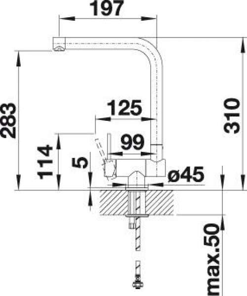 BLANCO 521546 LARESSA-F Hebel links, Messing galvanisch, chrom, Hochdruck