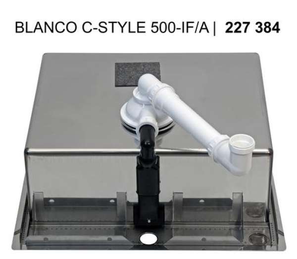 BLANCO 522245 C-STYLE 500-IF/A, Edelstahl Bürstfinish, ohne Ablauffernbedienung, ohne Zubehör, keine Beckenlage, 600 mm Untermaß