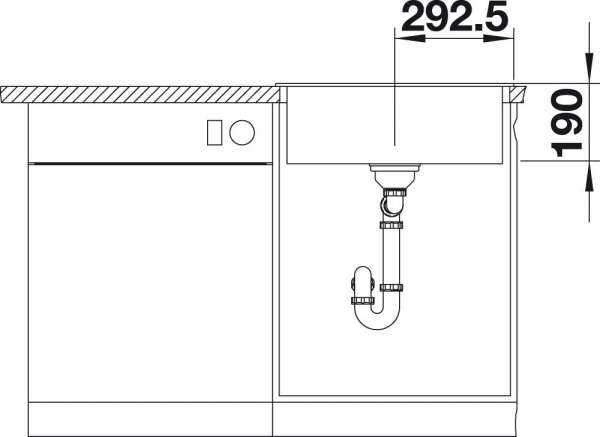 BLANCO 523334 LEGRA 6 – Rechteckige Granitspüle für 60 cm breite Unterschränke – aus SILGRANIT – Weiß –