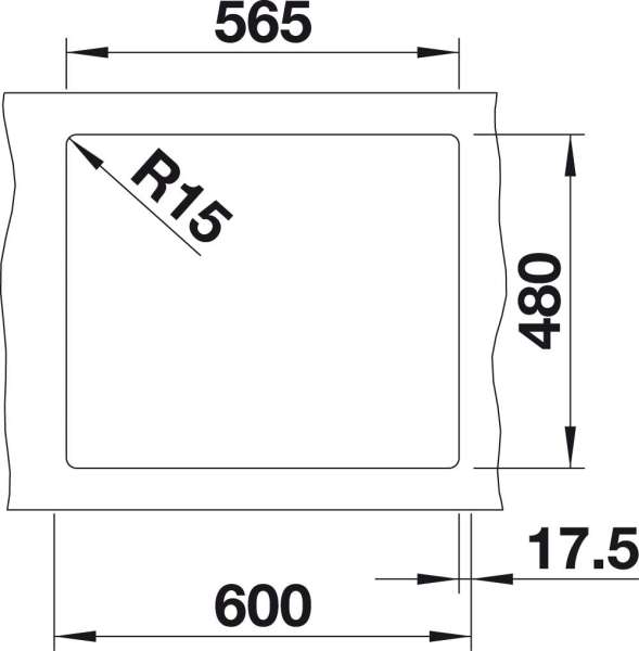 BLANCO 523334 LEGRA 6 – Rechteckige Granitspüle für 60 cm breite Unterschränke – aus SILGRANIT – Weiß –