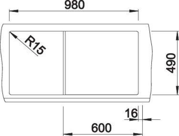 BLANCO 523977 ZENAR XL 6 S SILGRANIT PerlgrauBecken links, 600 mm Untermaß