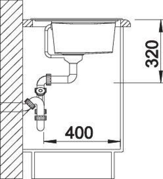 BLANCO 523977 ZENAR XL 6 S SILGRANIT PerlgrauBecken links, 600 mm Untermaß