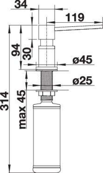 BLANCO 525818 LATO Spülmittelspender Messing SILGRANIT Perlgrau Chrom