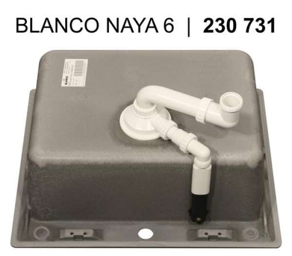 BLANCO 525941 NAYA 6, SILGRANIT, schwarz, ohne Ablauffernbedienung, keine Beckenlage, 600 mm Untermaß