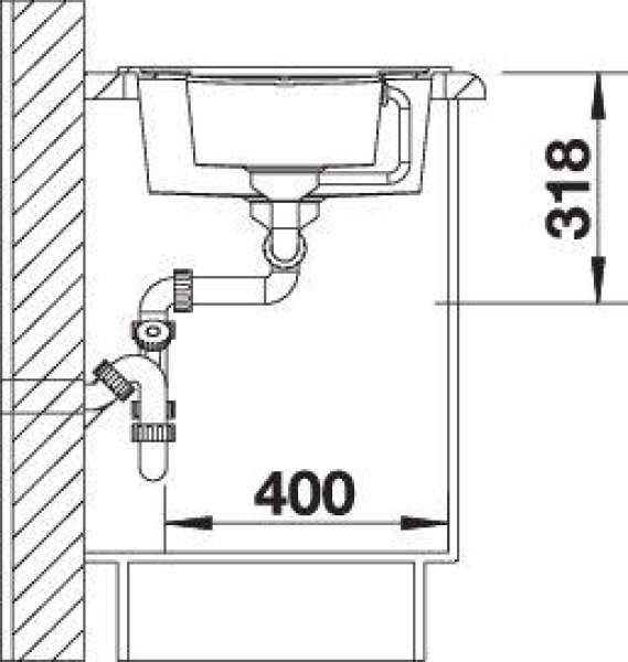 BLANCO 527299 METRA 6 S, SILGRANIT, vulkangrau, mit Ablauffernbedienung, mit Zubehör, reversibel, 600 mm Untermaß