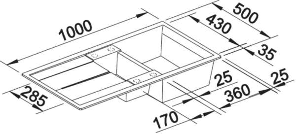 BLANCO 527299 METRA 6 S, SILGRANIT, vulkangrau, mit Ablauffernbedienung, mit Zubehör, reversibel, 600 mm Untermaß