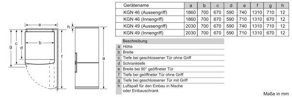 NEFF KG7493BD0 N 70 Freistehende Kühl-Gefrier-Kombination mit Gefrierbereich unten, Glastür