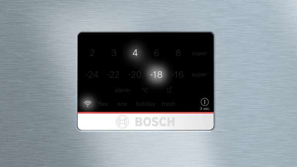 BOSCH KGP76AIC0N Serie 8 Freistehende Kühl-Gefrier-Kombination mit Gefrierbereich unten 186 x 75 cm Edelstahl (mit Antifingerprint)