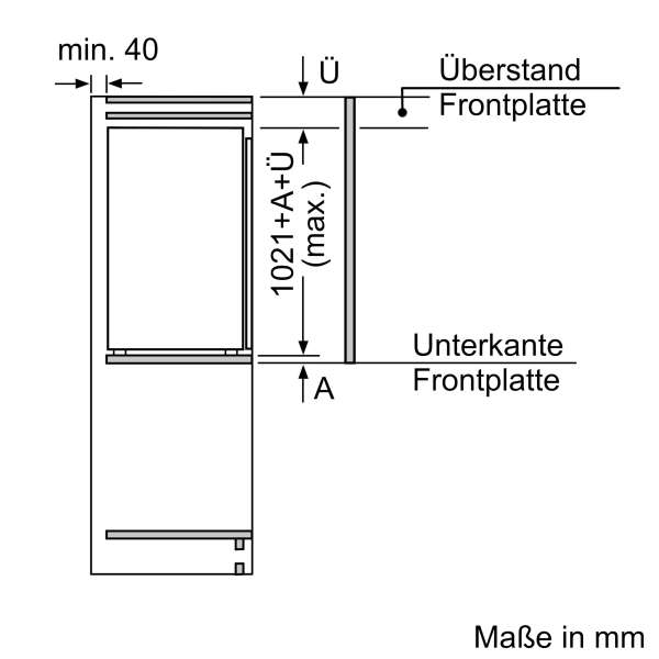 NEFF KI2326DD1 N 70 Einbau-Kühlschrank mit Gefrierfach 102.5 x 56 cm Flachscharnier mit Softeinzug