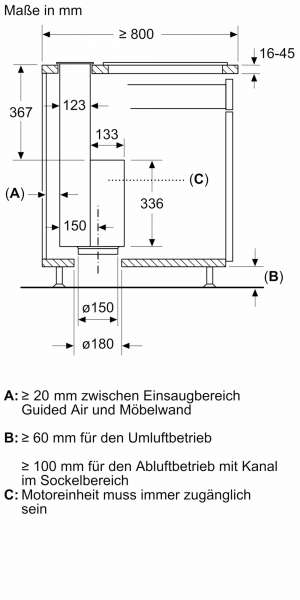 Siemens LD88WMM65 iQ700 Tischlüfter 80 cm flächenbündiger Einbau