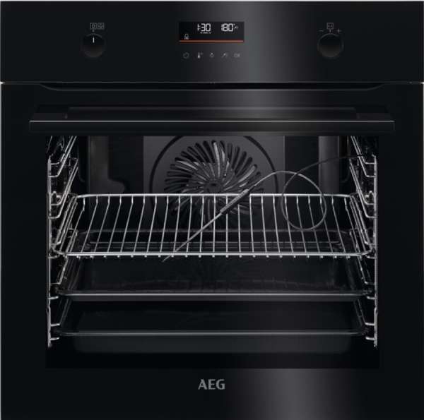 AEG BPK556260B 6000 SteamBake®, Backofen mit Feuchtigkeitszugabe, Pyrolytische Selbstreinigung, Schwarz