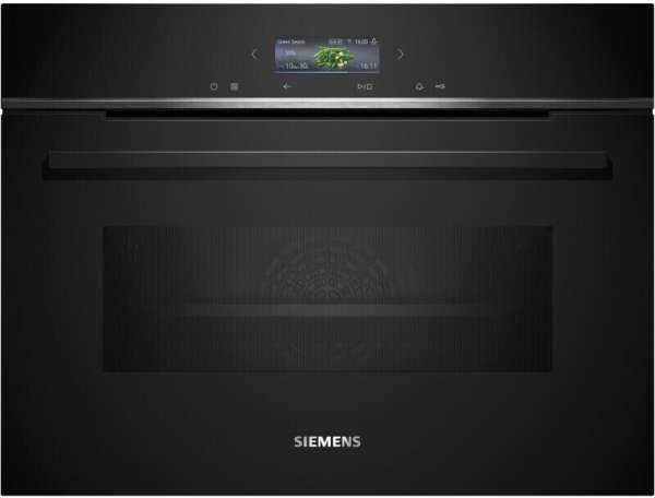 Siemens CM724G1B1 iQ700 Einbau-Kompaktbackofen mit Mikrowellenfunktion 60 x 45 cm Schwarz