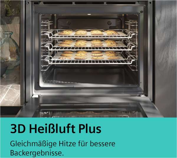 Siemens HB013FBB0 iQ100 Einbau-Backofen 60 x 60 cm Schwarz