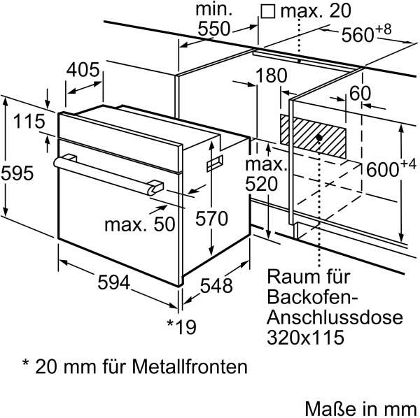 Siemens HB013FBB0 iQ100 Einbau-Backofen 60 x 60 cm Schwarz