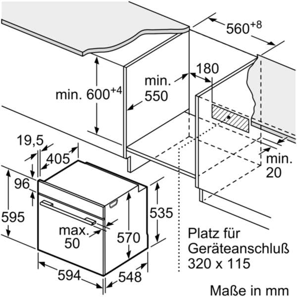 BOSCH HBA171BS1 Serie 2 Einbau-Backofen 60 x 60 cm Edelstahl (Nur noch einmal verfügbar!)