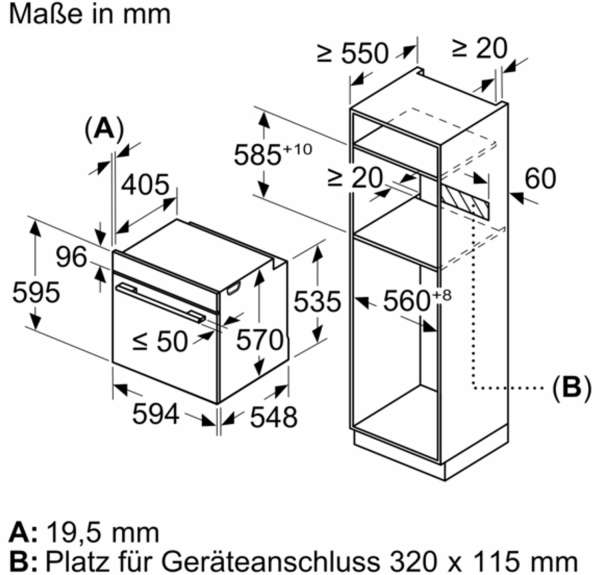 BOSCH HBA171BS1 Serie 2 Einbau-Backofen 60 x 60 cm Edelstahl (Nur noch einmal verfügbar!)