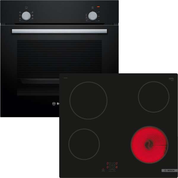 BOSCH HBD211FB65 Einbau-Backofen-Set Einbau-Backofen, Elektro-Kochfeld (HBF010BA0 + PKE61RAA2E)