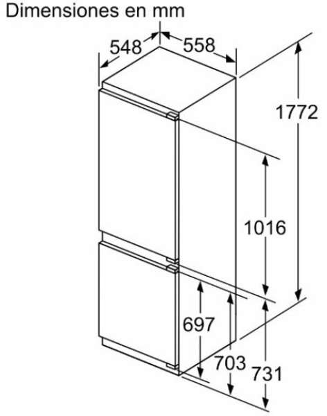 BOSCH KIN86ADD0 Serie 6 Einbau-Kühl-Gefrier-Kombination mit Gefrierbereich unten 177.2 x 55.8 cm Flachscharnier mit Softeinzug