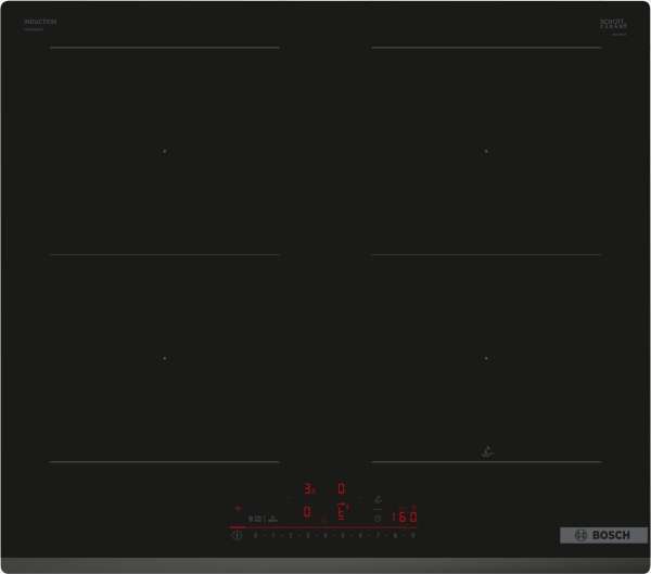 BOSCH PVQ63KHC1E Serie 6 Induktionskochfeld 60 cm Schwarz, Rahmenlos aufliegend