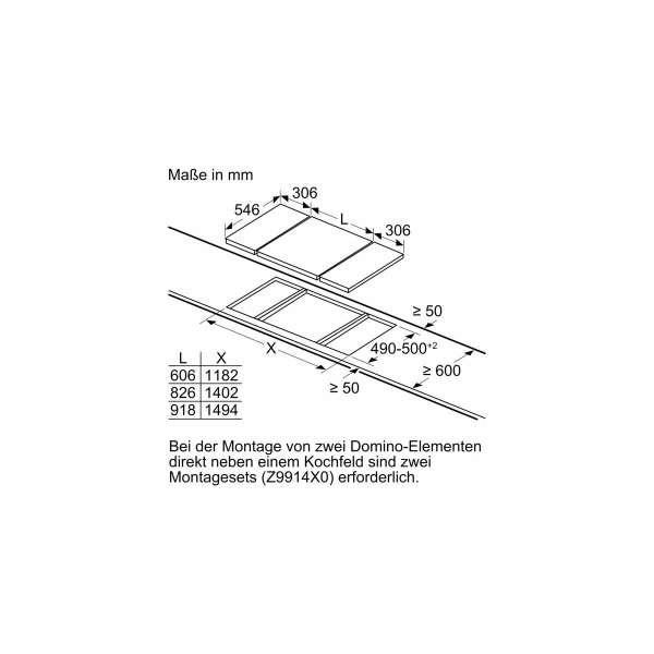 Neff TL13FK1T8 Domino-Kochfeld Glaskeramik 30cm breit  schwarz