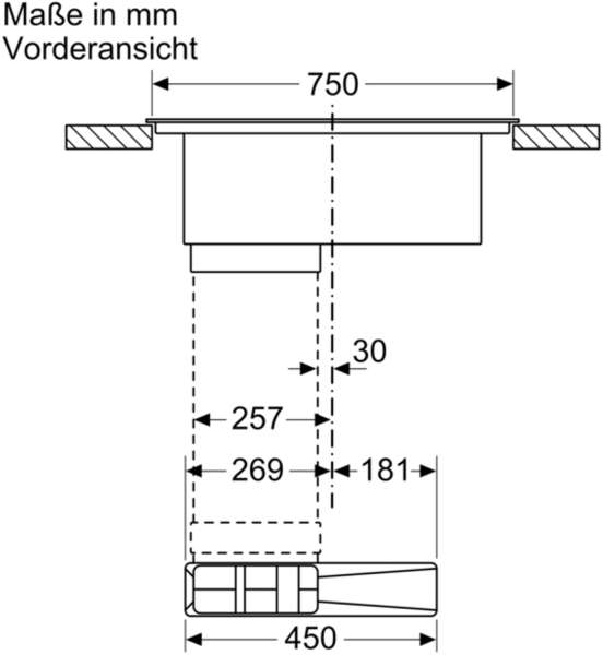 NEFF V58NHQ4L0 N 70 Induktionskochfeld mit Dunstabzug 80 cm Rahmenlos aufliegend