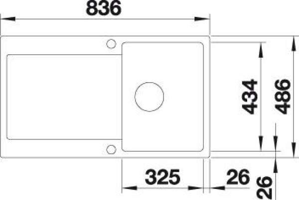 BLANCO 522266 IDENTO 45 S-F Keramik Jasmin mit Abl. reversibel